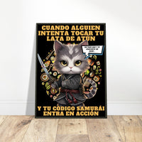 Póster Semibrillante de Gato con Marco Metal 