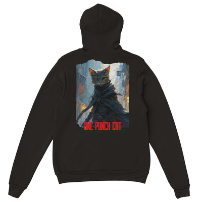 Sudadera con capucha Prémium Unisex Impresión Trasera de Gato 