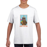 Camiseta Junior Unisex Estampado de Gato "Miau Mágico" Michilandia