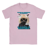 Camiseta júnior unisex estampado de gato "El Desastre Peluquero" Rosa claro