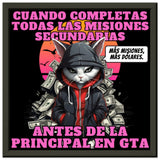 Póster Semibrillante de Gato con Marco Metal "GTA: Gato Theft Auto" Michilandia | La tienda online de los amantes de gatos