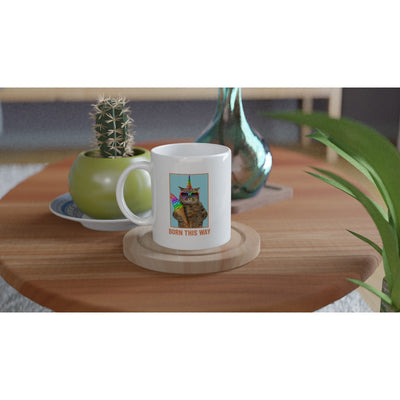 Taza Blanca con Impresión de Gato "Miau Mágico" Michilandia