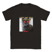 Camiseta unisex estampado de gato "Nani?!" Negro
