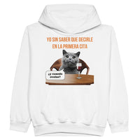 Sudadera con capucha júnior estampado de gato 