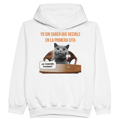 Sudadera con capucha júnior estampado de gato 