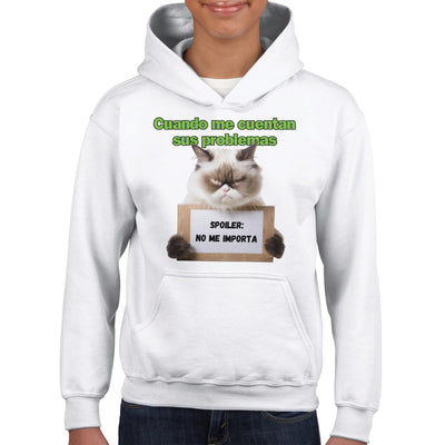 Sudadera con capucha júnior estampado de gato 