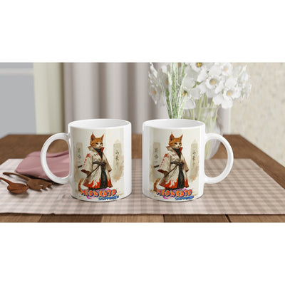 Taza Blanca con Impresión de Gato 