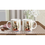 Taza Blanca con Impresión de Gato "Hokage Miau" Michilandia | La tienda online de los fans de gatos