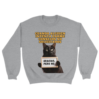 Sudadera Unisex Estampado de Gato "No Gracias" Michilandia | La tienda online de los fans de gatos