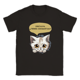 Camiseta unisex estampado de gato "Tienes croquetas?"