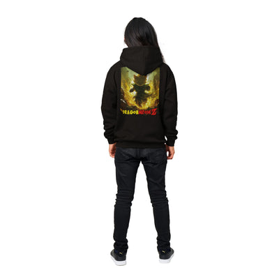 Sudadera con capucha Prémium Unisex Impresión Trasera de Gato "Legendario Saiyajin Felino" Michilandia | La tienda online de los fans de gatos