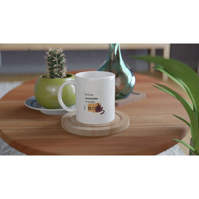 Taza Blanca con Impresión de Gato "Innovación Gatuna" Michilandia | La tienda online de los fans de gatos