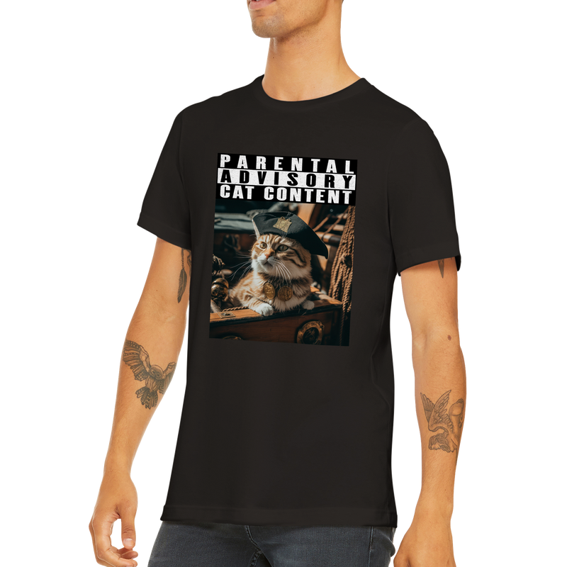 Camiseta unisex estampado de gato "Pirata Felino" Gelato