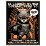 Póster Semibrillante de Gato con Marco Metal "Siesta de la Justicia" Michilandia | La tienda online de los fans de gatos
