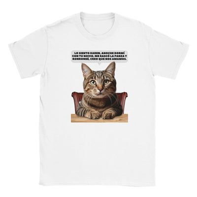 Camiseta Junior Unisex Estampado de Gato 