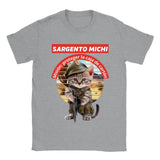 Camiseta unisex estampado de gato "Sargento michi"