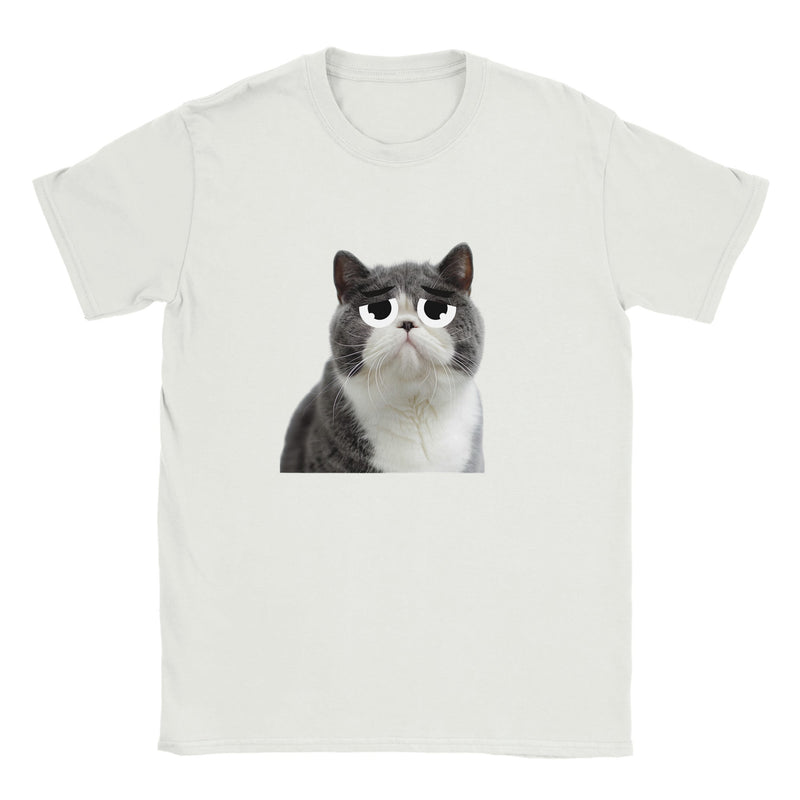 Camiseta Junior Unisex Estampado de Gato "Triste pero Gracioso" Michilandia