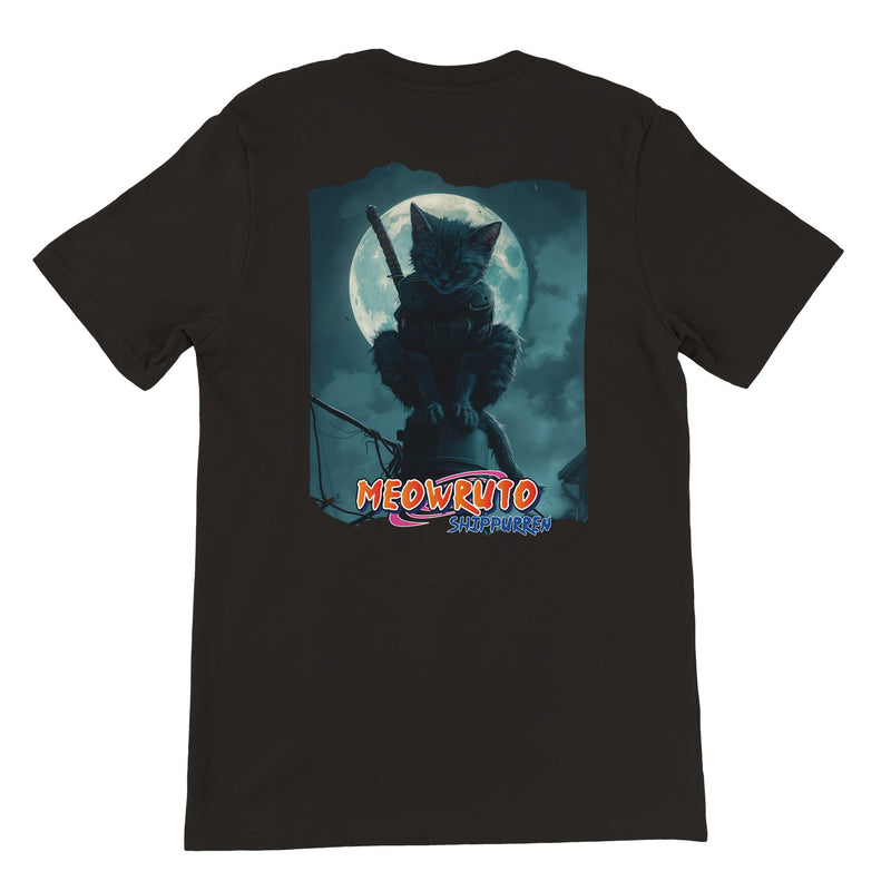 Camiseta Prémium Unisex Impresión Trasera de Gato 