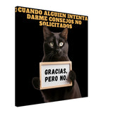 Lienzo de gato "No Gracias" Michilandia | La tienda online de los fans de gatos