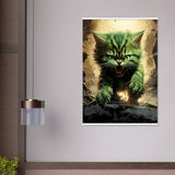 Póster semibrillante de gato con colgador "El Rugido de la Transformación"