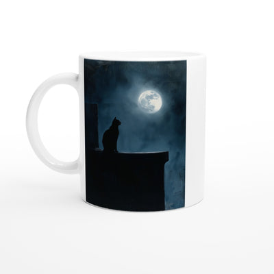 Taza Blanca con Impresión de Gato 