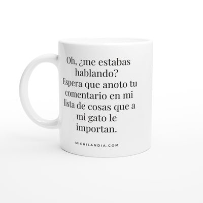 Taza Blanca con Impresión de Gato 