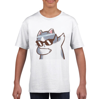 Camiseta Junior Unisex Estampado de Gato 