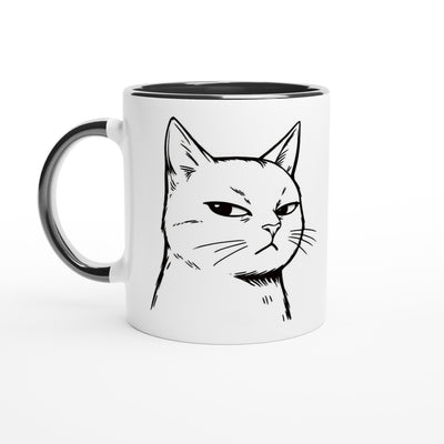 Taza Bicolor con Impresión de Gato 