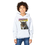 Sudadera con capucha júnior estampado de gato "Miau Indiferente" Michilandia