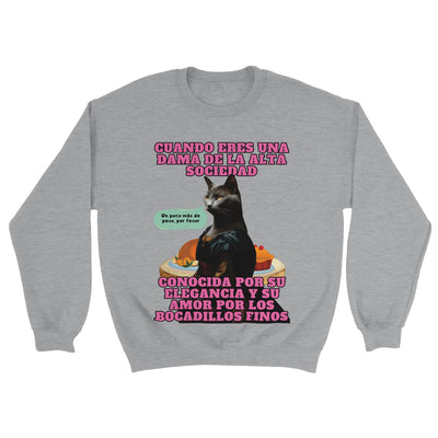 Sudadera Unisex Estampado de Gato "Dama Felina" Michilandia | La tienda online de los fans de gatos