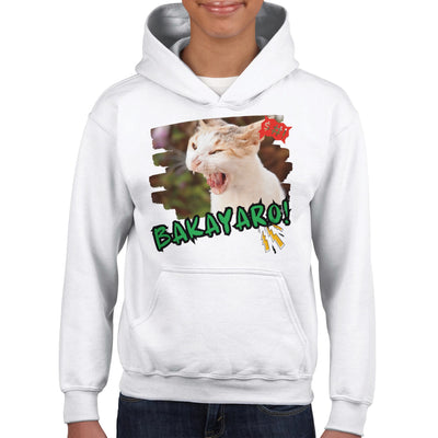 Sudadera con capucha júnior estampado de gato 