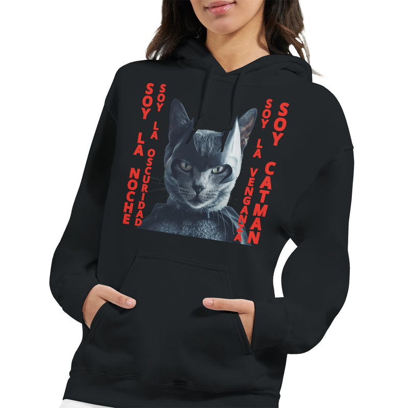 Sudadera con Capucha Unisex Estampado de Gato "El Caballero Gatuno" Michilandia