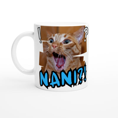 Taza Blanca con Impresión de Gato 