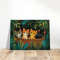 Panel de madera impresión de gato 