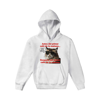 Sudadera con capucha júnior estampado de gato 