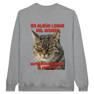 Sudadera Unisex Estampado de Gato "Mirada Inquisitiva" Michilandia | La tienda online de los fans de gatos