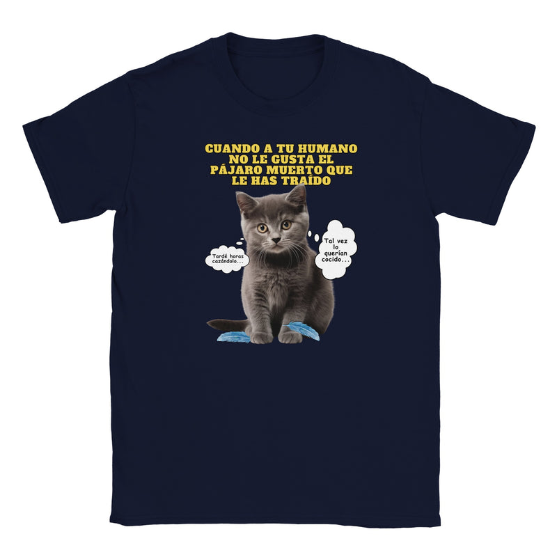 Camiseta Junior Unisex Estampado de Gato "Regalo Incomprendido" Michilandia | La tienda online de los amantes de gatos