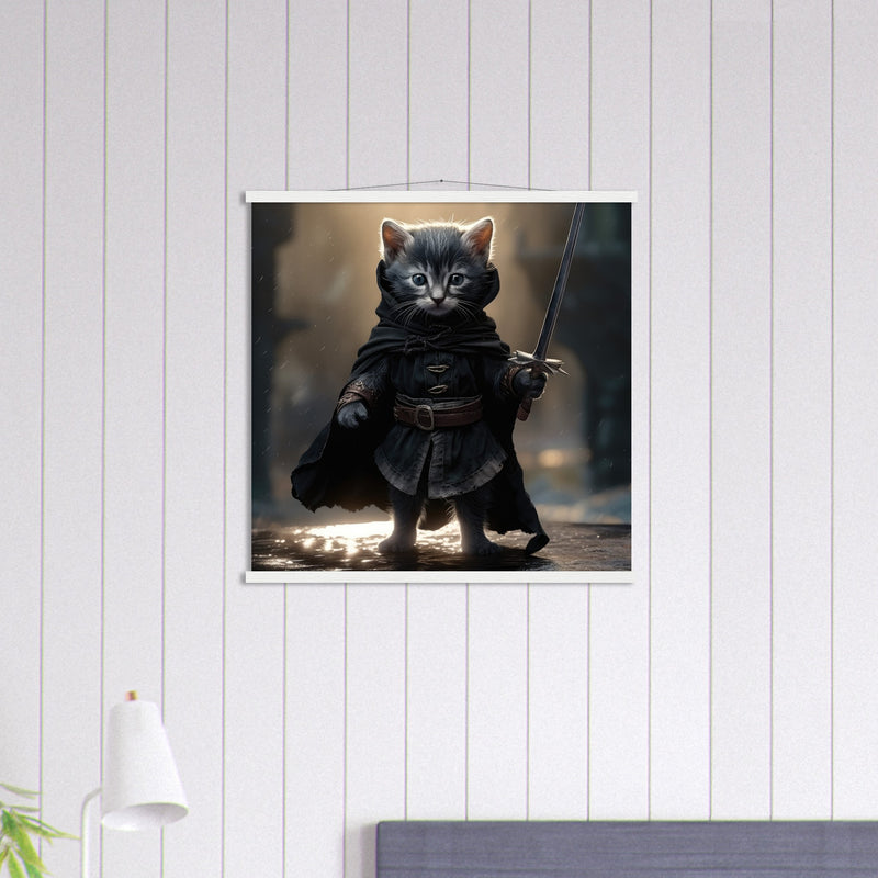 Póster semibrillante de gato con colgador "Michi Nazgûl" Gelato