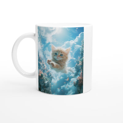 Taza Blanca con Impresión de Gato 