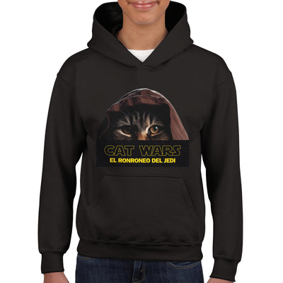 Sudadera con capucha júnior estampado de gato "Ronroneo Jedi" Michilandia | La tienda online de los fans de gatos