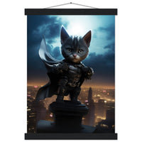 Póster semibrillante de gato con colgador "El Rugido de Gotham"