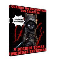 Lienzo de gato "El Ninja de las Galletas" 40x40 cm / 16x16″
