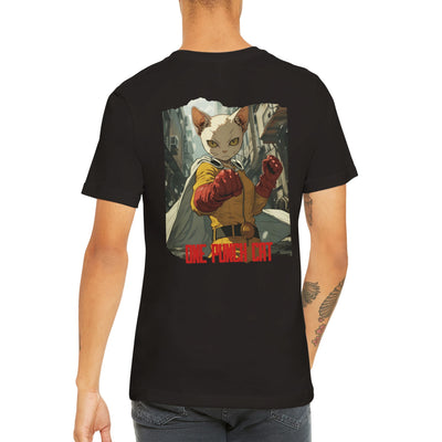 Camiseta Prémium Unisex Impresión Trasera de Gato "Guardián Calvo" Michilandia | La tienda online de los fans de gatos