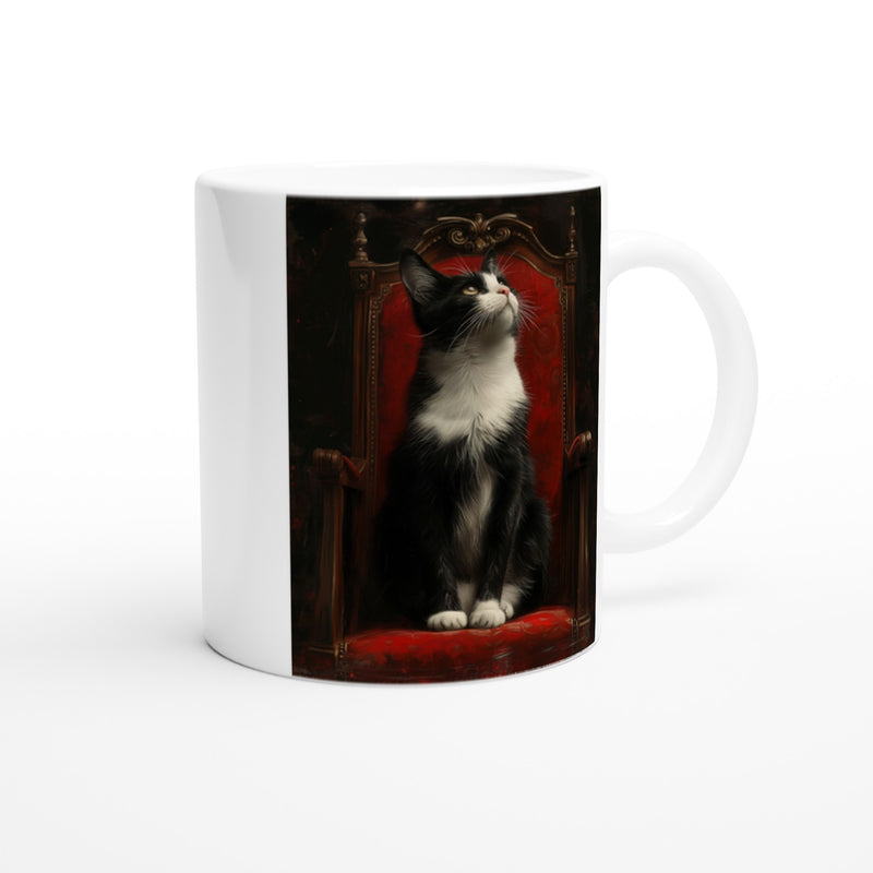 Taza Blanca con Impresión de Gato "Majestad Felina" Michilandia | La tienda online de los fans de gatos