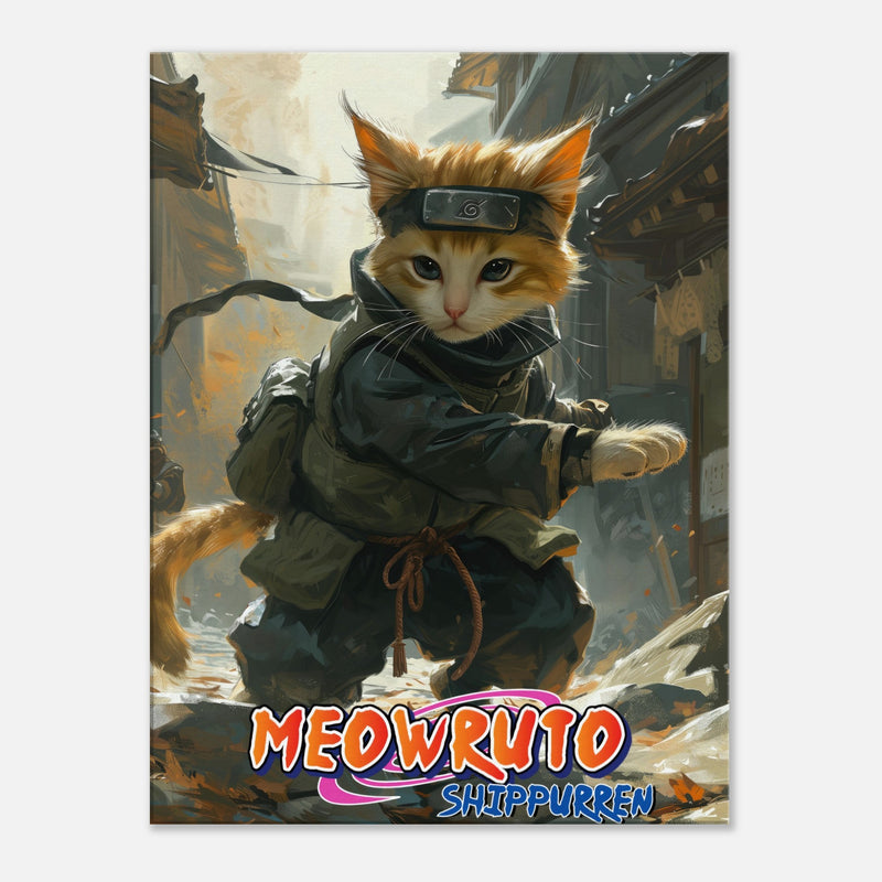 Lienzo de gato "Jounin Felino" Michilandia | La tienda online de los fans de gatos