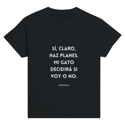 Camiseta Junior Unisex Estampado de Gato "Dictador Doméstico" Michilandia | La tienda online de los fans de gatos