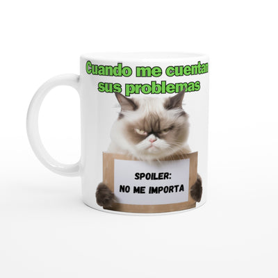 Taza Blanca con Impresión de Gato 