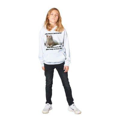 Sudadera con capucha júnior estampado de gato "Gato del Día" Michilandia | La tienda online de los fans de gatos