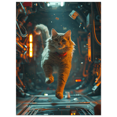 Panel de aluminio impresión de gato "Zero Gravity Cat" Michilandia | La tienda online de los fans de gatos