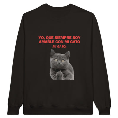 Sudadera Unisex Estampado de Gato 